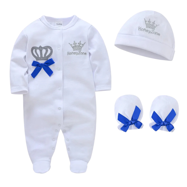 Newborn  Romper Royal Crown Prince 100% Cotton