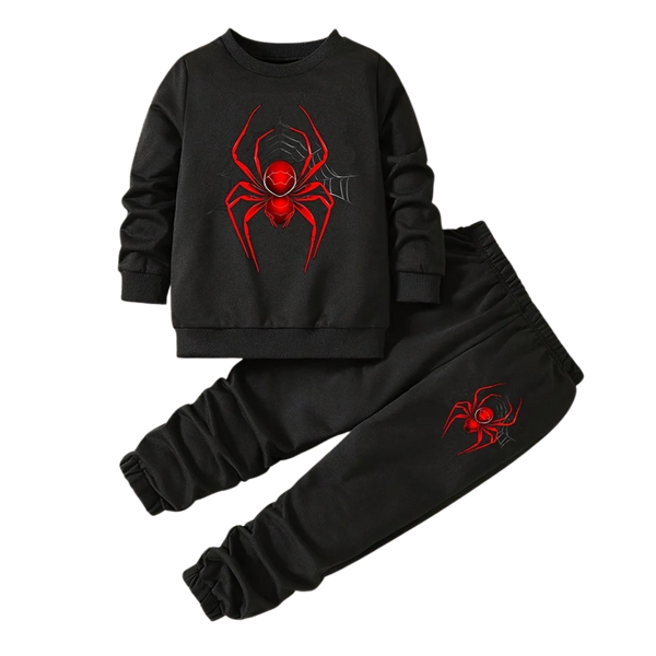 3-12Y Kids Spider Print Sweatshirt Set