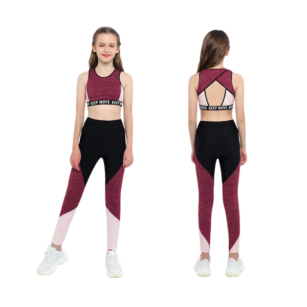 4-12Y Kids Girls Workout Gymnastics Outfit