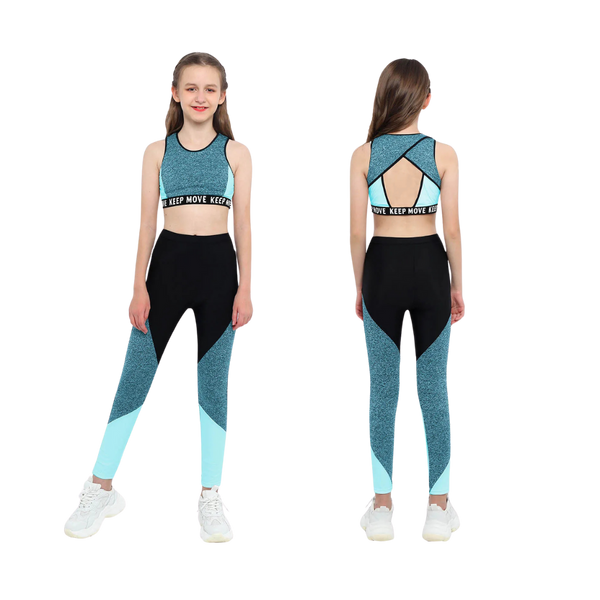 4-12Y Kids Girls Workout Gymnastics Outfit
