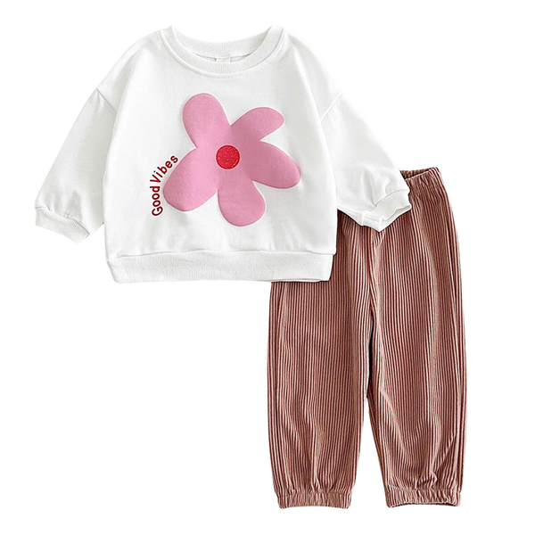 0-4 years Flower/Sun Pullover Set