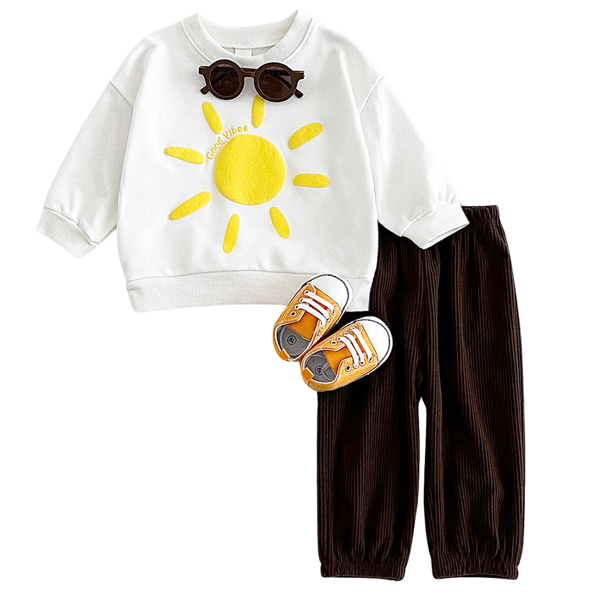 0-4 years Flower/Sun Pullover Set