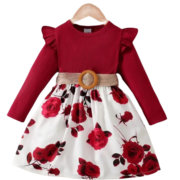 Red Floral Party Dress
