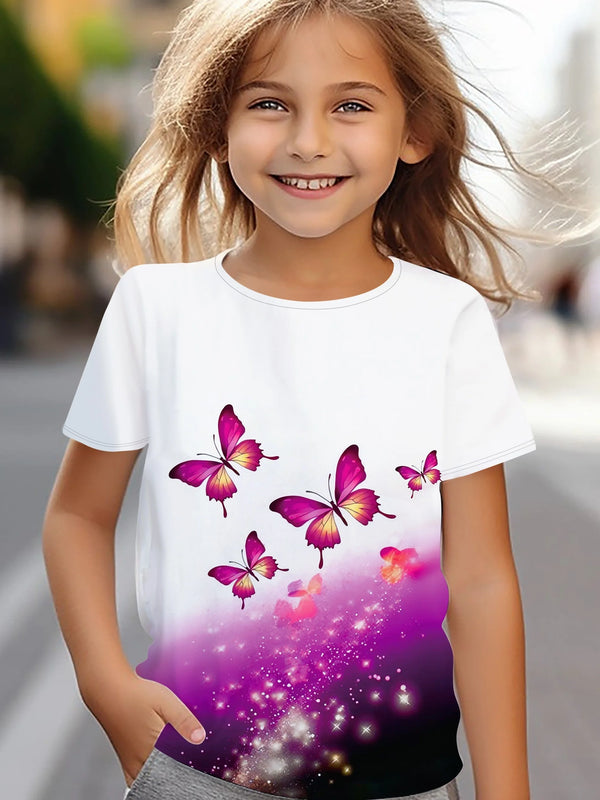 Butterfly Print Girl T-Shirt