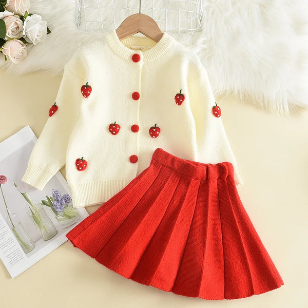 2-6Y Girls 3PCS Plaid Dress Set