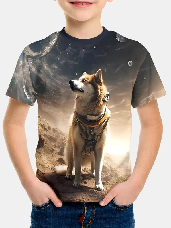 Wolf Print Kids T-Shirt